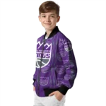 customized sacramento kings bolt stripe purple bomber jacket best selling