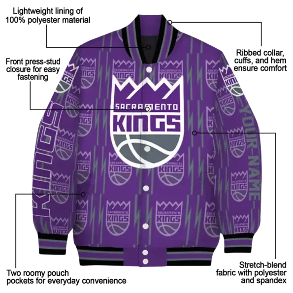 customized sacramento kings bolt stripe purple varsity jacket new arrival.webp