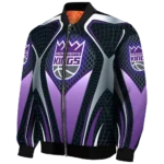 customized sacramento kings mesh chest black bomber jacket best selling