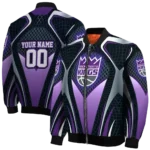 customized sacramento kings mesh chest black bomber jacket best selling