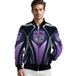 customized sacramento kings mesh chest black bomber jacket best selling