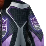 customized sacramento kings mesh chest black bomber jacket best selling
