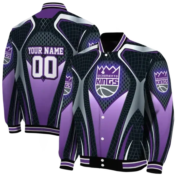 customized sacramento kings mesh chest black varsity jacket fashion forward.webp