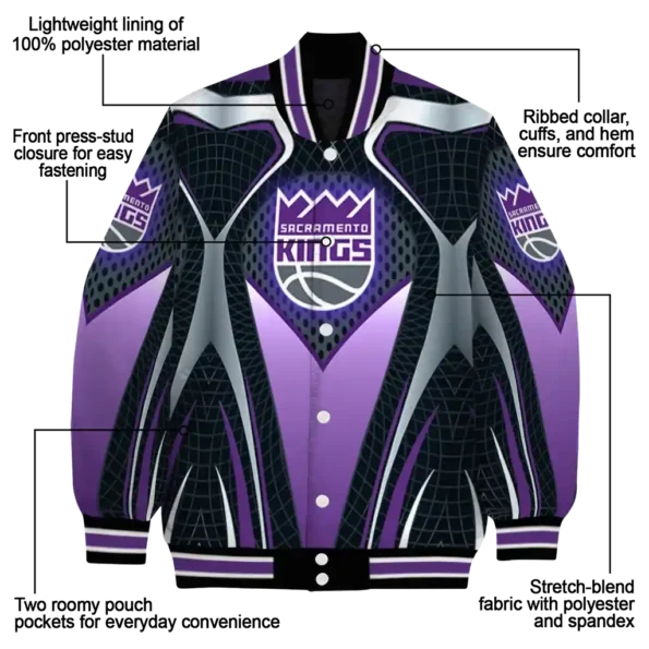customized sacramento kings mesh chest black varsity jacket new arrival.webp