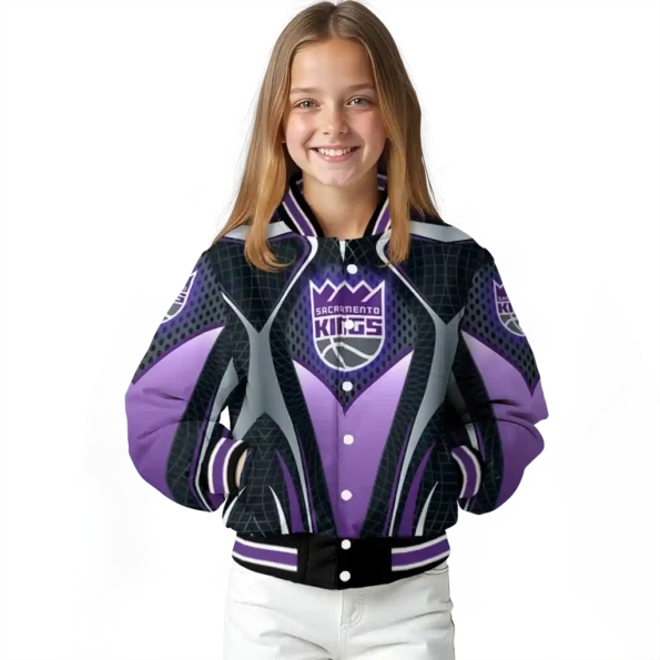 customized sacramento kings mesh chest black varsity jacket top rated.webp