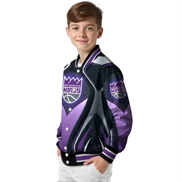 customized sacramento kings mesh chest black varsity jacket trendy.webp
