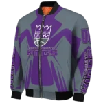 customized sacramento kings spider mark purple bomber jacket best selling