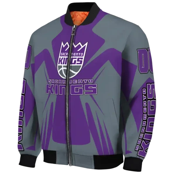 customized sacramento kings spider mark purple bomber jacket best selling
