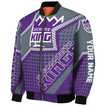customized sacramento kings star burst purple bomber jacket best selling