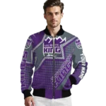 customized sacramento kings star burst purple bomber jacket best selling