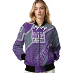 customized sacramento kings star burst purple bomber jacket best selling