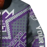 customized sacramento kings star burst purple bomber jacket best selling
