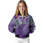 customized sacramento kings star burst purple bomber jacket best selling