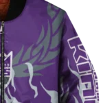 customized sacramento kings winged blaze purple white bomber jacket best selling