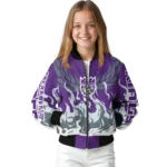 customized sacramento kings winged blaze purple white bomber jacket best selling