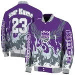 customized sacramento kings winged blaze purple white varsity jacket best selling.webp