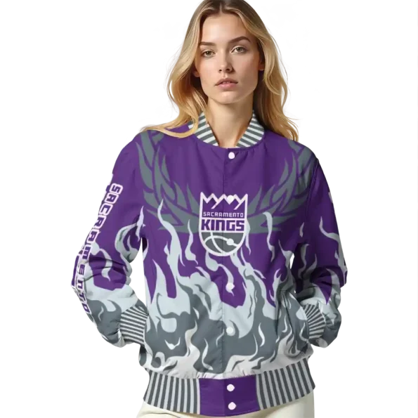 customized sacramento kings winged blaze purple white varsity jacket latest model.webp