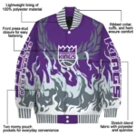 customized sacramento kings winged blaze purple white varsity jacket best selling.webp