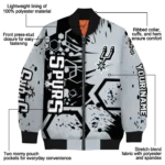 customized san antonio spurs hexagon cluster silver black bomber jacket best selling