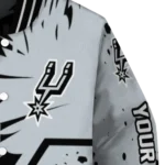 customized san antonio spurs hexagon cluster silver black varsity jacket best selling.webp
