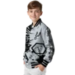 customized san antonio spurs hexagon cluster silver black varsity jacket best selling.webp