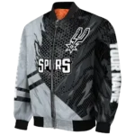 customized san antonio spurs hexagon mesh silver black bomber jacket best selling