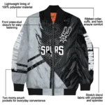 customized san antonio spurs hexagon mesh silver black bomber jacket best selling