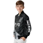customized san antonio spurs hexagon mesh silver black bomber jacket best selling