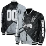 customized san antonio spurs hexagon mesh silver black varsity jacket best selling.webp