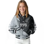 customized san antonio spurs hexagon mesh silver black varsity jacket best selling.webp