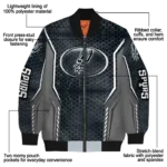 customized san antonio spurs power plate silver bomber jacket best selling