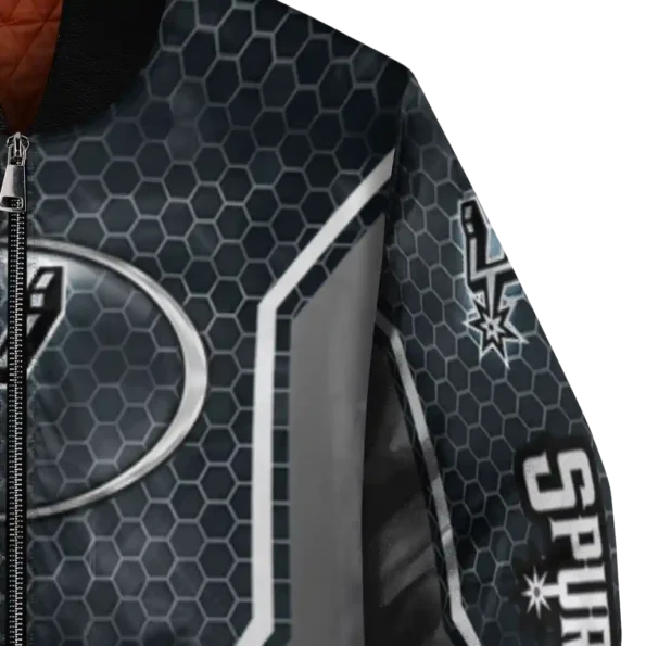 customized san antonio spurs power plate silver bomber jacket premium grade