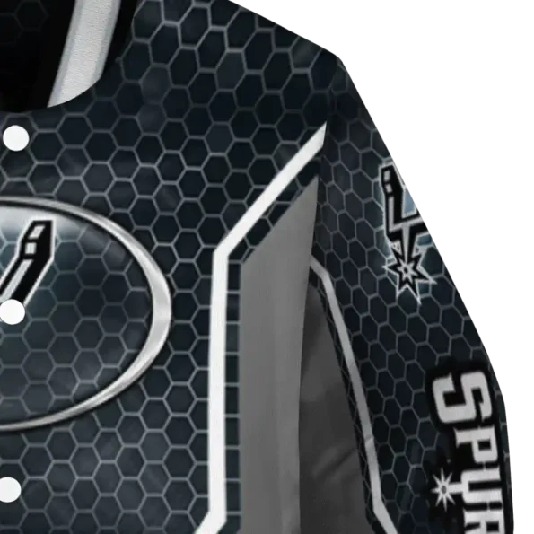 customized san antonio spurs power plate silver varsity jacket premium grade.webp