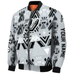 customized san antonio spurs pyramid shapes silver bomber jacket best selling