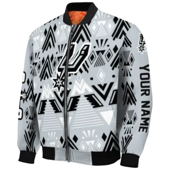 customized san antonio spurs pyramid shapes silver bomber jacket best selling