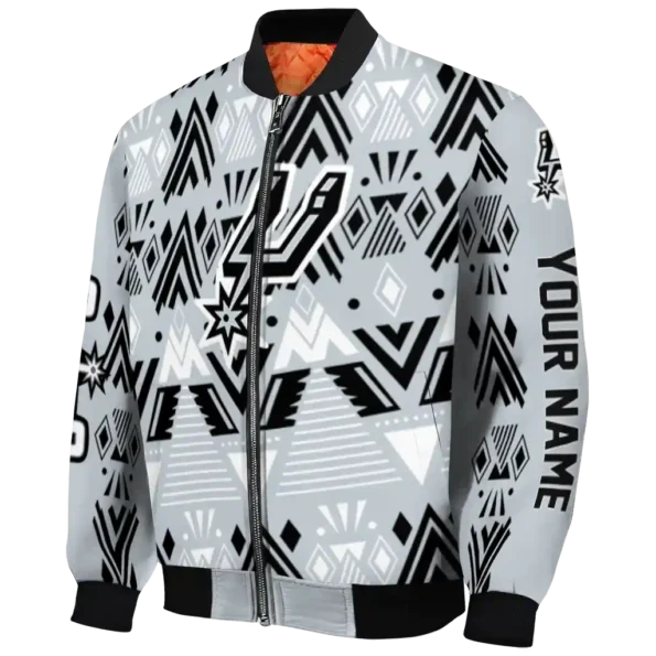 customized san antonio spurs pyramid shapes silver bomber jacket best selling