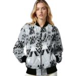 customized san antonio spurs pyramid shapes silver bomber jacket best selling