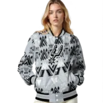 customized san antonio spurs pyramid shapes silver varsity jacket best selling.webp