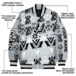 customized san antonio spurs pyramid shapes silver varsity jacket best selling.webp