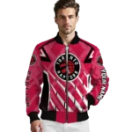customized toronto raptors chevron angles red bomber jacket best selling