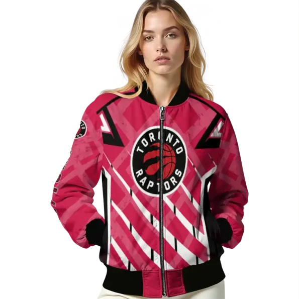 customized toronto raptors chevron angles red bomber jacket latest model