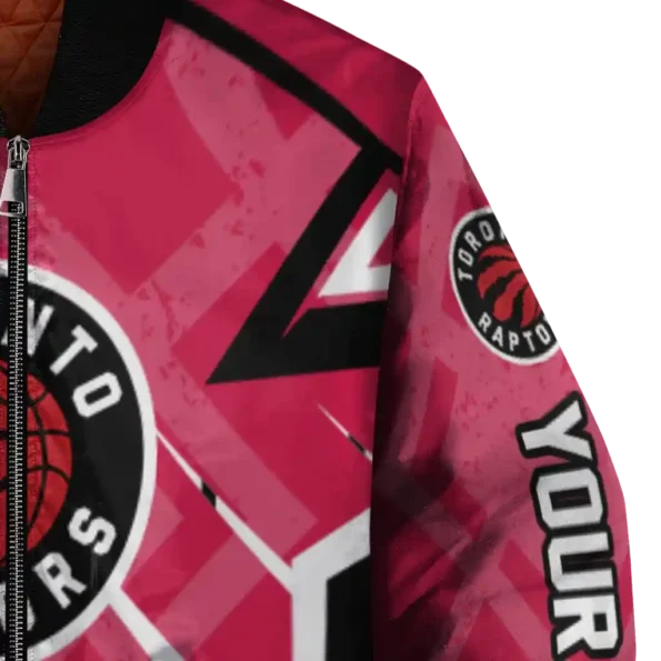 customized toronto raptors chevron angles red bomber jacket premium grade