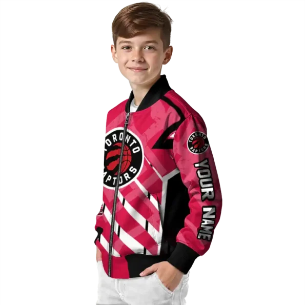 customized toronto raptors chevron angles red bomber jacket trendy