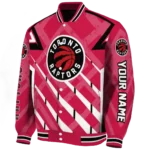 customized toronto raptors chevron angles red varsity jacket best selling.webp