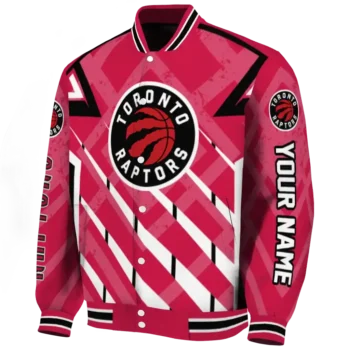 customized toronto raptors chevron angles red varsity jacket best selling.webp