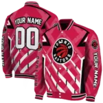 customized toronto raptors chevron angles red varsity jacket best selling.webp