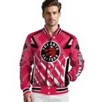 customized toronto raptors chevron angles red varsity jacket best selling.webp