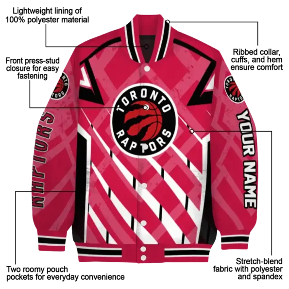 customized toronto raptors chevron angles red varsity jacket new arrival.webp