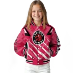 customized toronto raptors chevron angles red varsity jacket best selling.webp