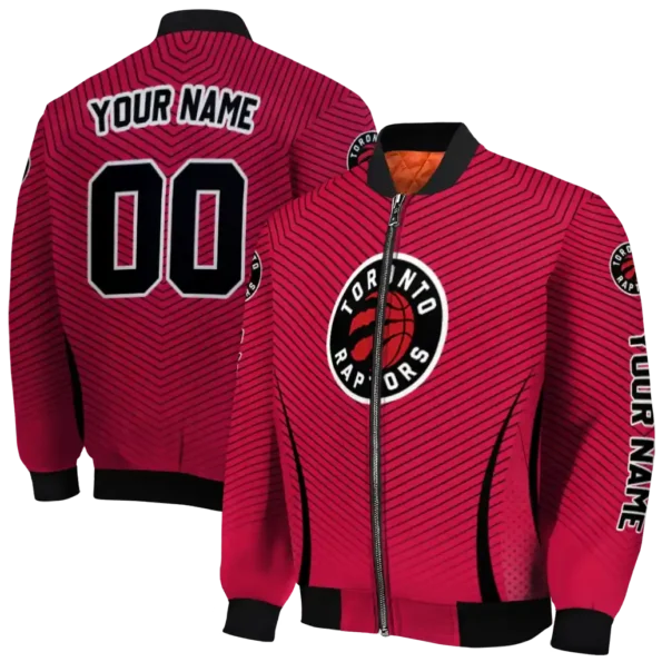 customized toronto raptors chevron arrow red bomber jacket fashion forward